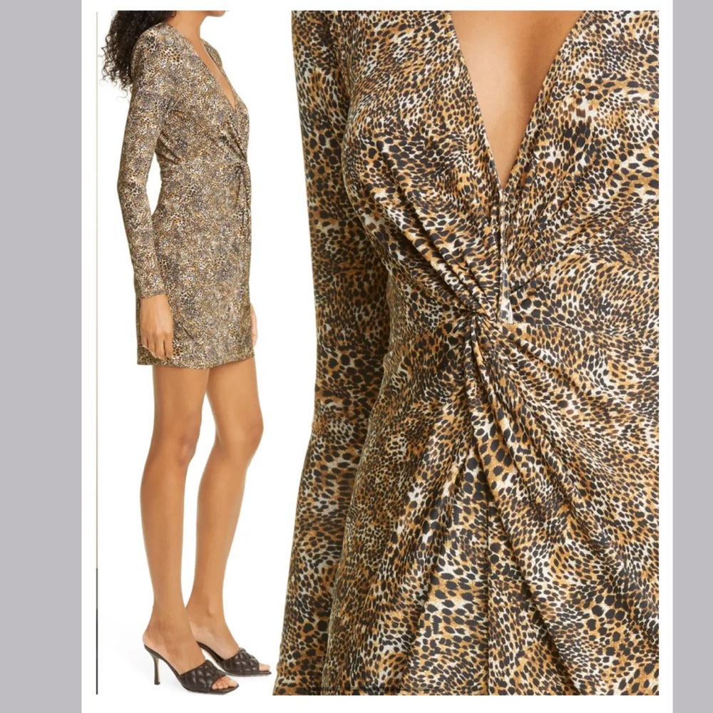 L'AGENCE Mariah Twist Detail Long Sleeve Minidress